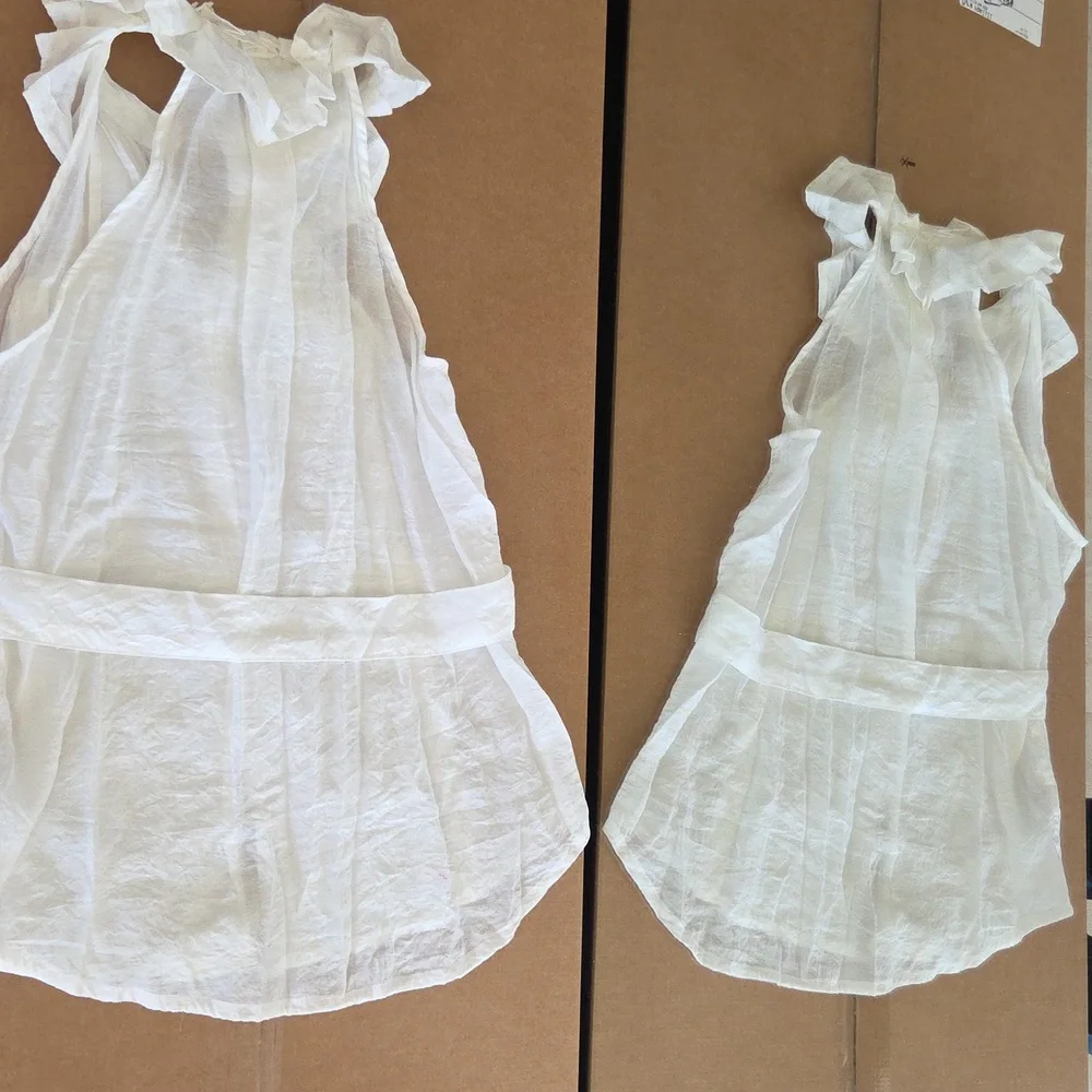 White Ruffled Button-Down Blouse - Picture 5 of 8